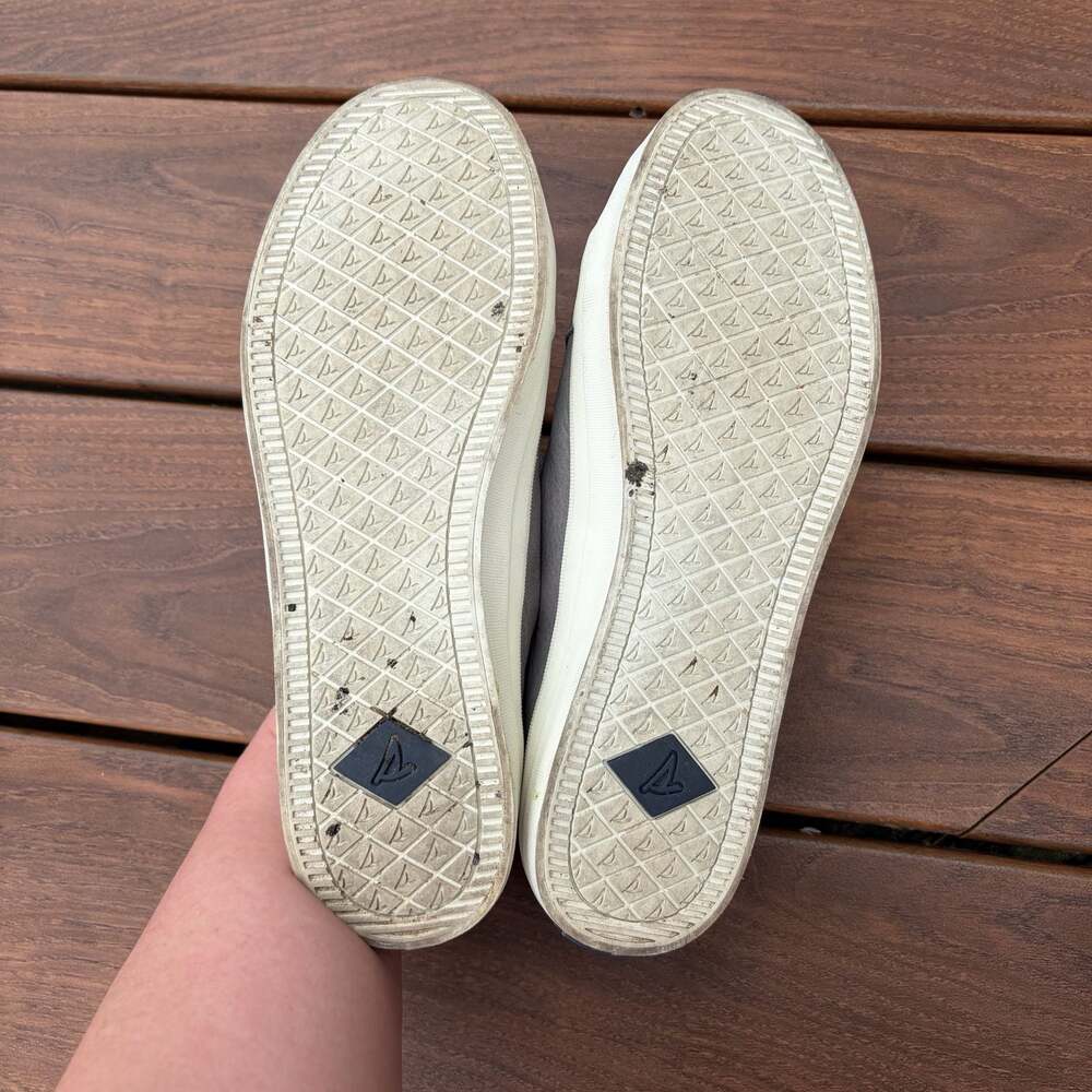 Sperry Crest Vibe Washable Leather Grey Low Top Sneakers Size 9 - Picture 7 of 7